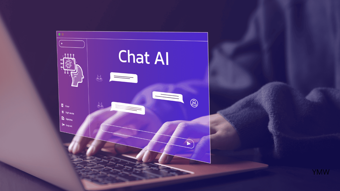 Pantalla con interfaz de inteligencia artificial representando herramientas de automatización para negocios digitales